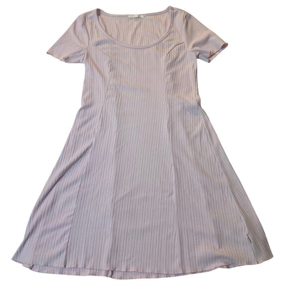 Vans Pink Oh Snap Rib Flare Scoop Neck Skater Dress Size Medium - Picture 2 of 10